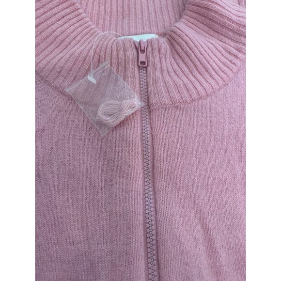 NEW CHADWICK'S PINK LAMBSWOOL ZIP-FRONT SWEATER SIZE MEDIUM - Picture 5 of 5